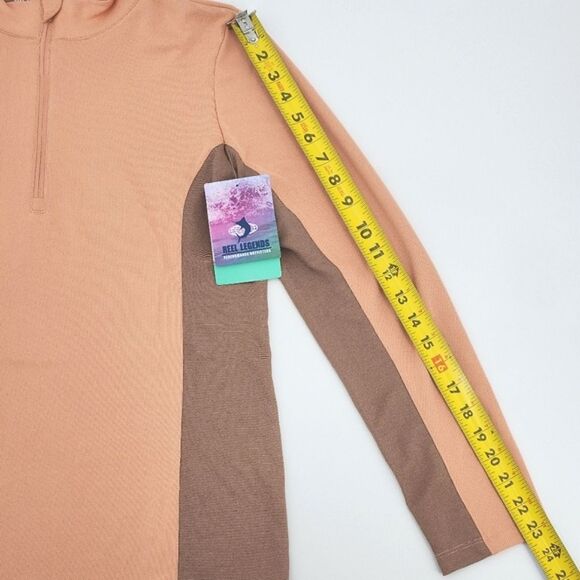 Reel Legends Shirt Top Size Large Womens Brown Colorblock Long Sleeve UPF 40 - Picture 6 of 7